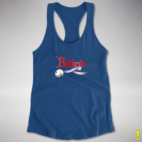 Believe Bigender Pride Flag Jingle Bell Racerback Tank - Royal
